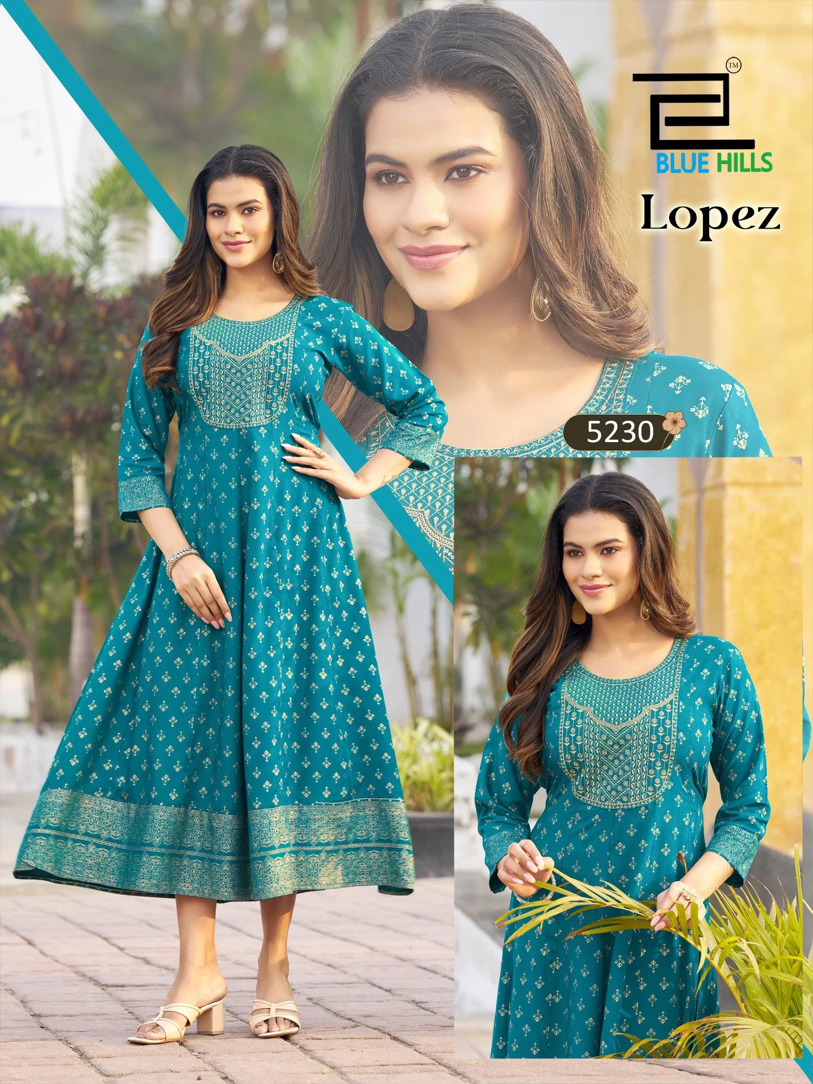 Buy Blue Hills Lopez Rayon Embroidery Anarkali Concept Kurti Collection Wholesale 2026
