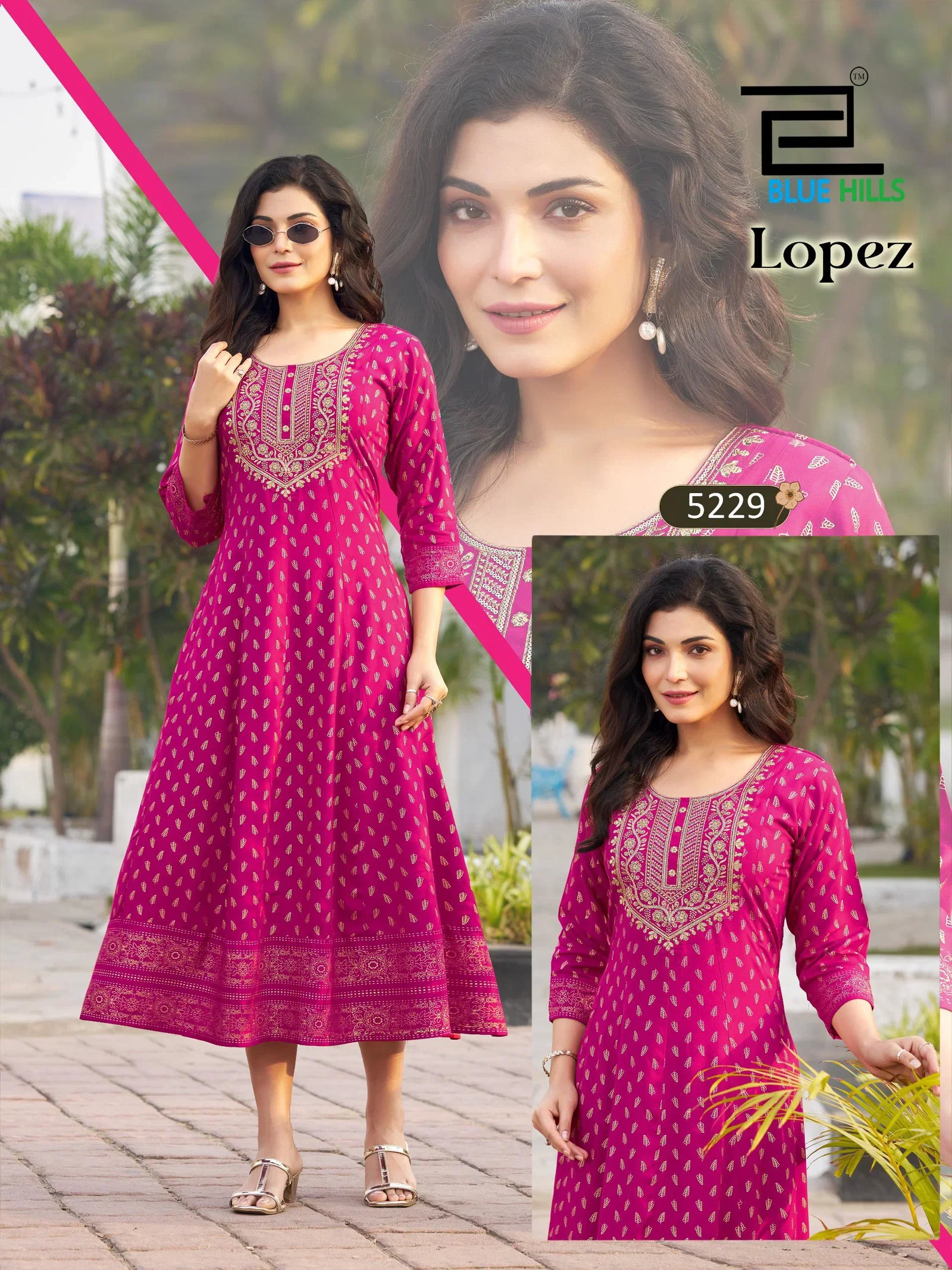 Buy Blue Hills Lopez Rayon Embroidery Anarkali Concept Kurti Collection Wholesale 2026
