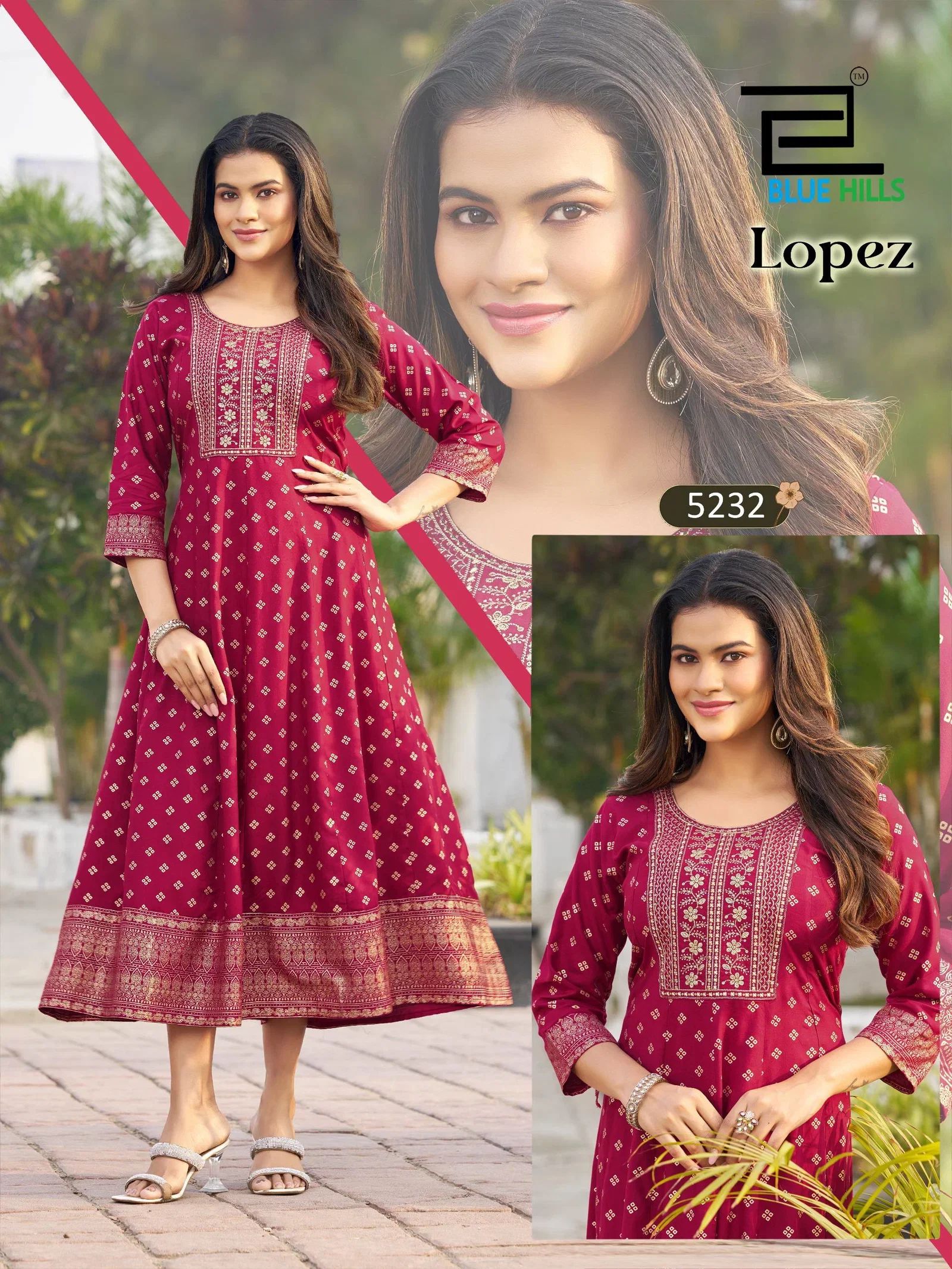 Buy Blue Hills Lopez Rayon Embroidery Anarkali Concept Kurti Collection Wholesale 2026