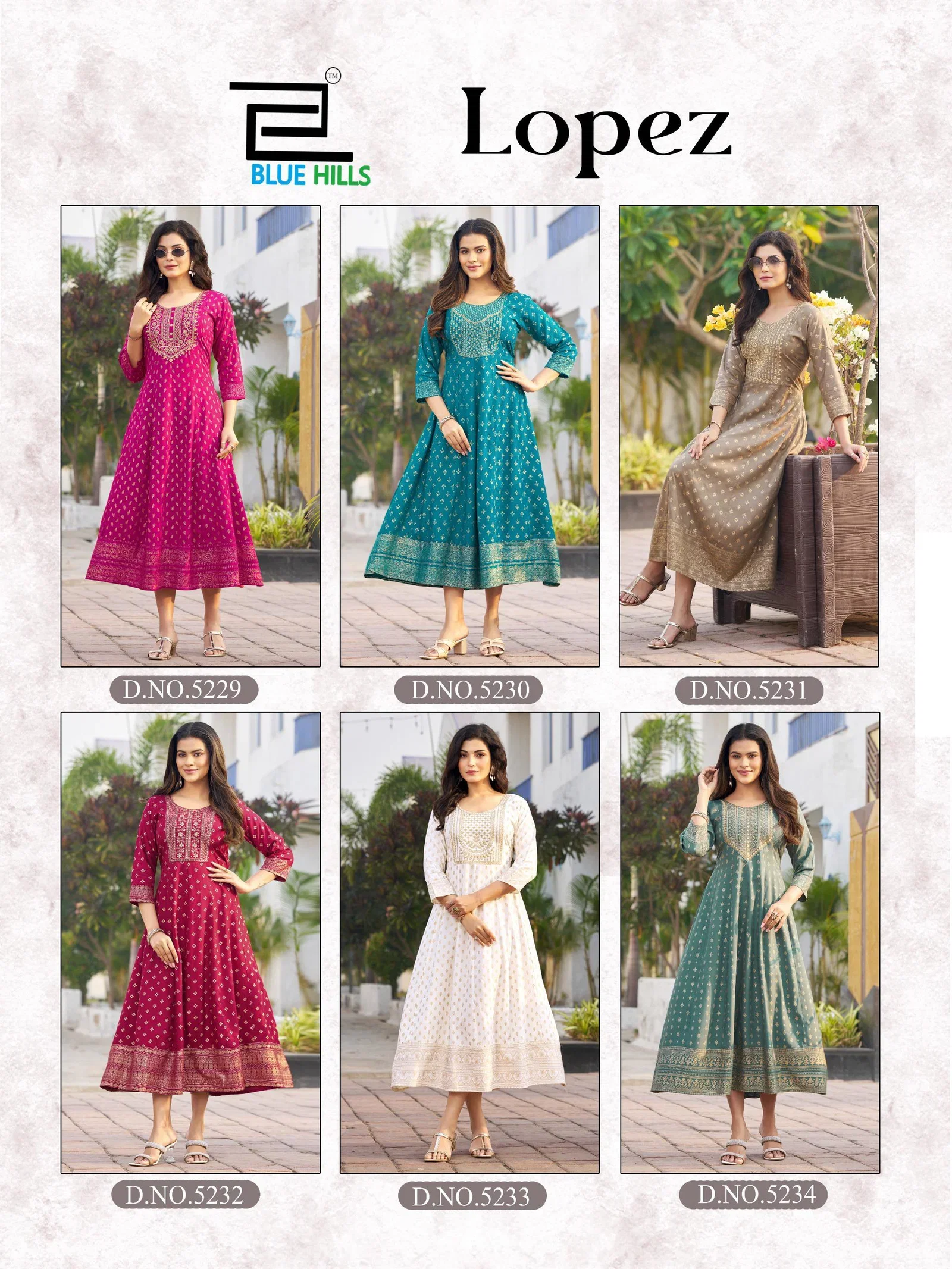 Buy Blue Hills Lopez Rayon Embroidery Anarkali Concept Kurti Collection Wholesale 2026