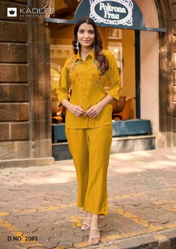 Latest Kadlee Martina Viscose Weaving Thread Worked Co Ord Set Collection Wholesale 2026