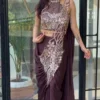 Buy Bt 7148 Star Georgette Embroidery Worked Ready To Wear Designer Saree Collection Wholesale 2026