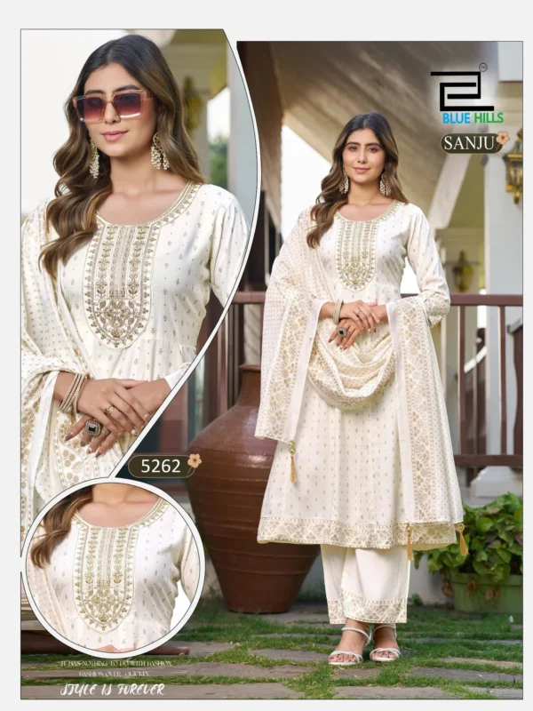 Launching Blue Hills Sanju Rayon Foil Printed Kurti With Bottom Dupatta Wholesale 2026