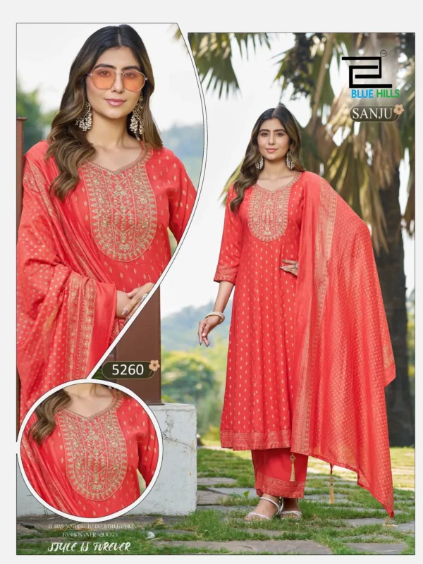 Launching Blue Hills Sanju Rayon Foil Printed Kurti With Bottom Dupatta Wholesale 2026