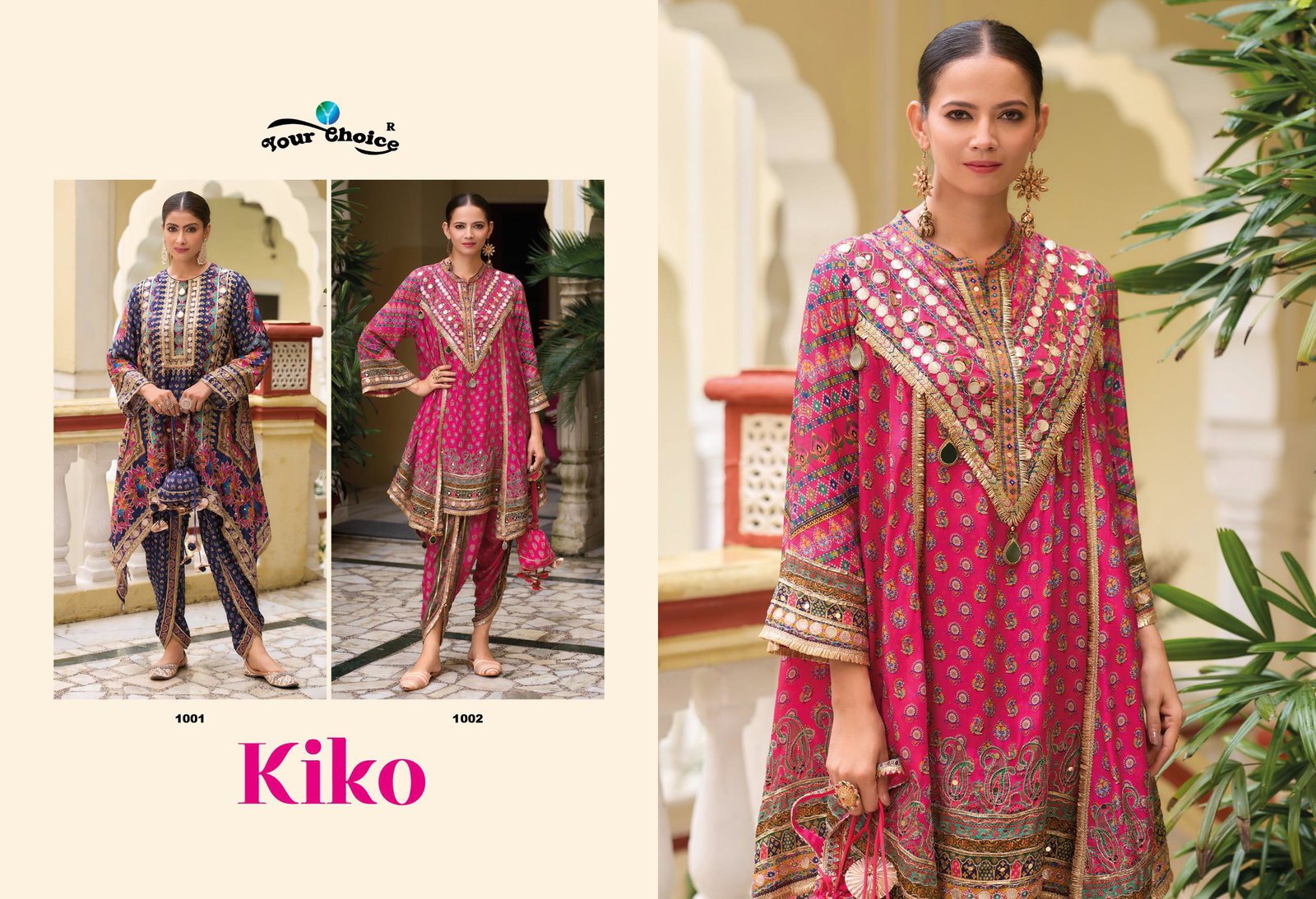 Beautiful Your Choice Kiko Chinon Designer Kurti With Dhoti Dupatta Collection Wholesale 2026