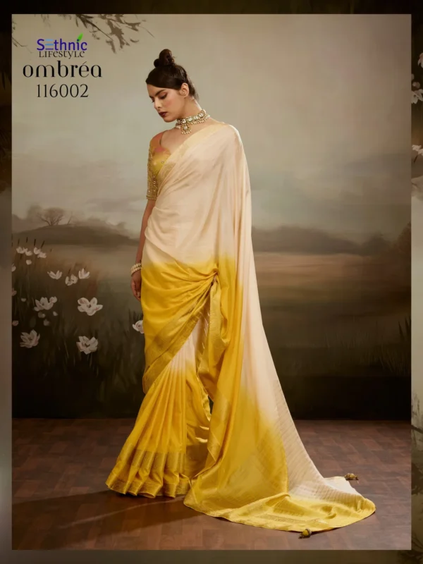 Beautiful Sethnic Ombrea Soft Glam Chiffon Zari Woven Worked Saree Collection Wholesale 2026