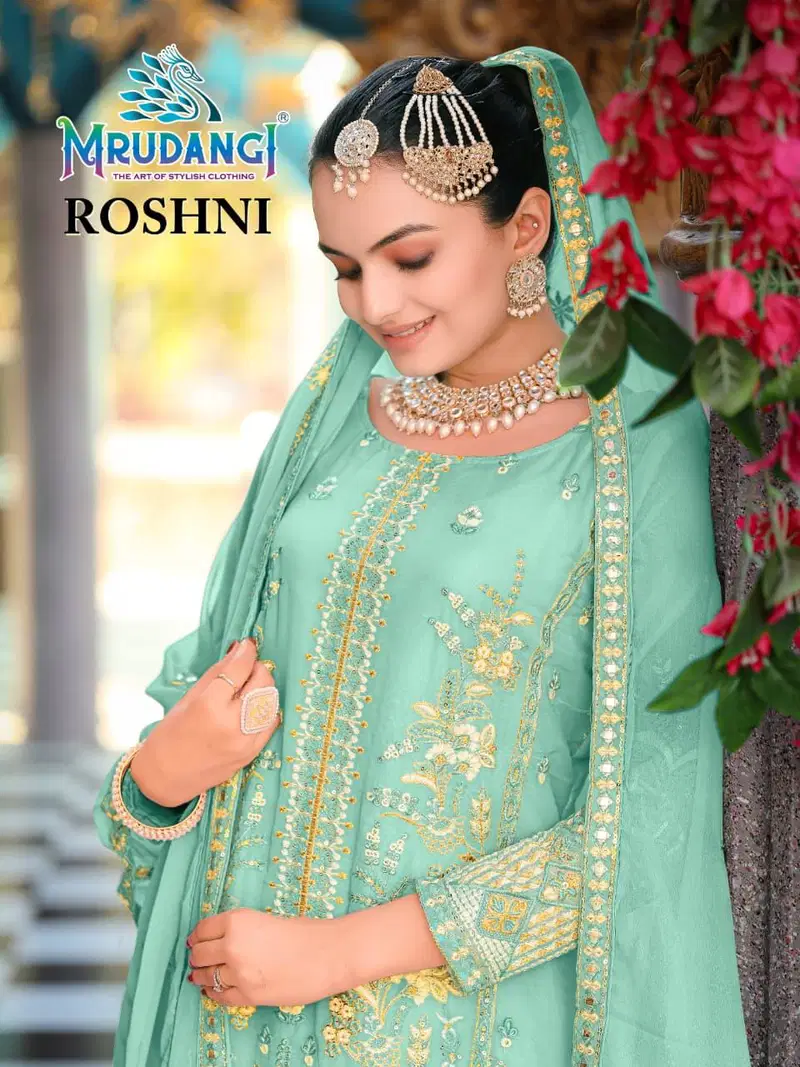 Mrudangi Roshni Georgette Embroidered Readymade Salwar Kameez Collection Wholesale