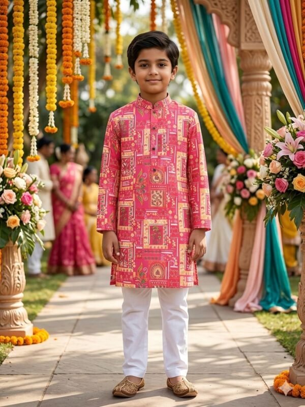 Stylish lekha LI Ethnicity Kids Edition Soft Cotton Printed Kurta Pajama Wholesale 2026