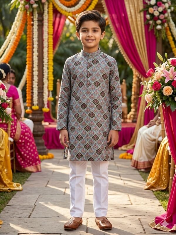 Stylish lekha LI Ethnicity Kids Edition Soft Cotton Printed Kurta Pajama Wholesale 2026