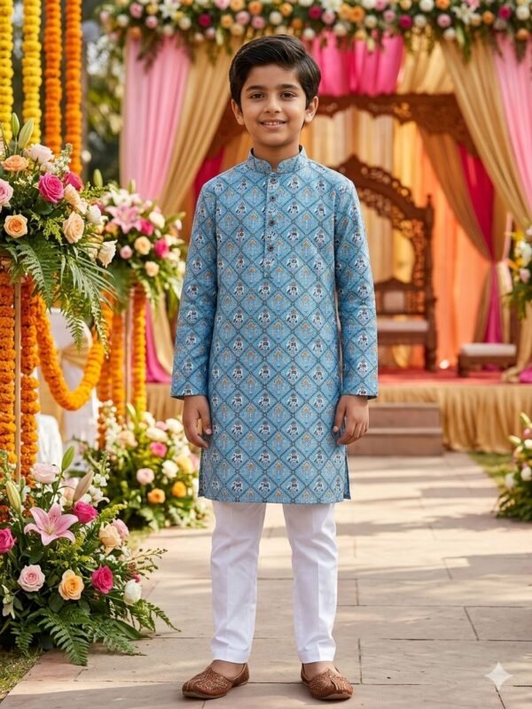 Stylish lekha LI Ethnicity Kids Edition Soft Cotton Printed Kurta Pajama Wholesale 2026