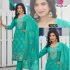Latest Blue Hills Magical Rayon Thread Worked Kurti With Bottom Dupatta Wholesale 2026