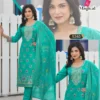 Beautiful Blue Hills Magical Plus Size Rayon Thread Worked Kurti With Bottom Dupatta Wholesale 2026