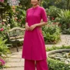 Stylish De Mannat Cotton Dhabu A Line Kurti With Plazzo Collection Wholesale 2026