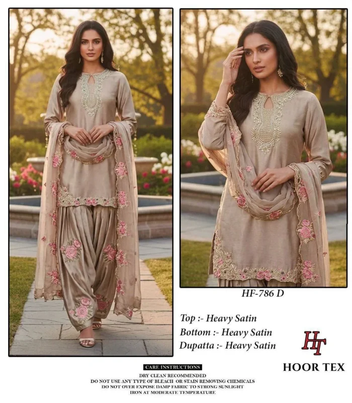 Launching Hoor Tex 786 C To E Satin With Embroidered Salwar Kameez Collection Wholesale 2026