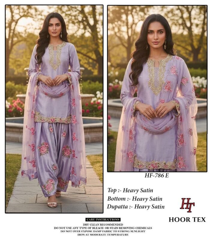 Launching Hoor Tex 786 C To E Satin With Embroidered Salwar Kameez Collection Wholesale 2026