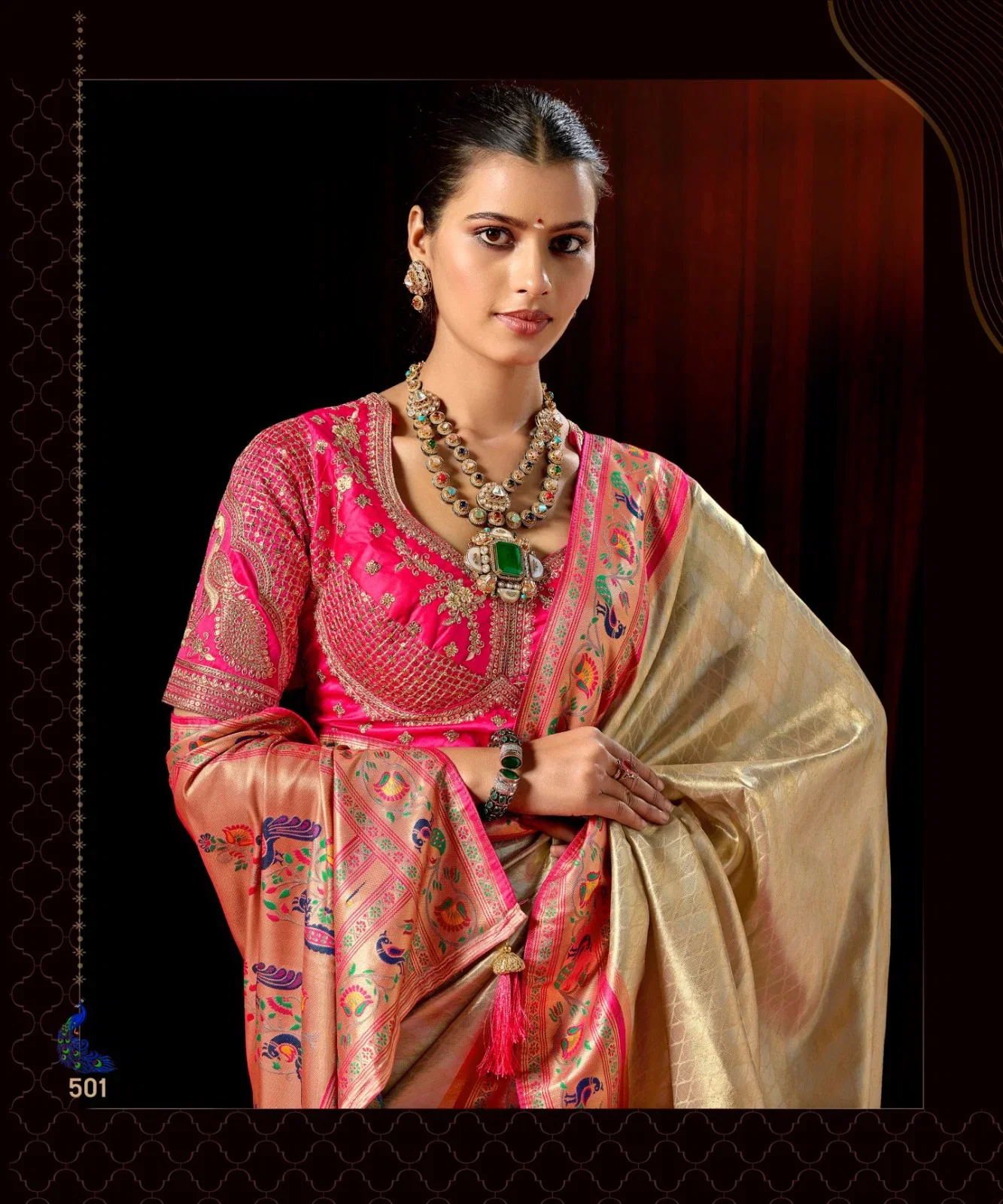 Buy Lt Mango Vol 5 Top Dyed Weaving With Embroidered Saree Collection Wholesale 2026