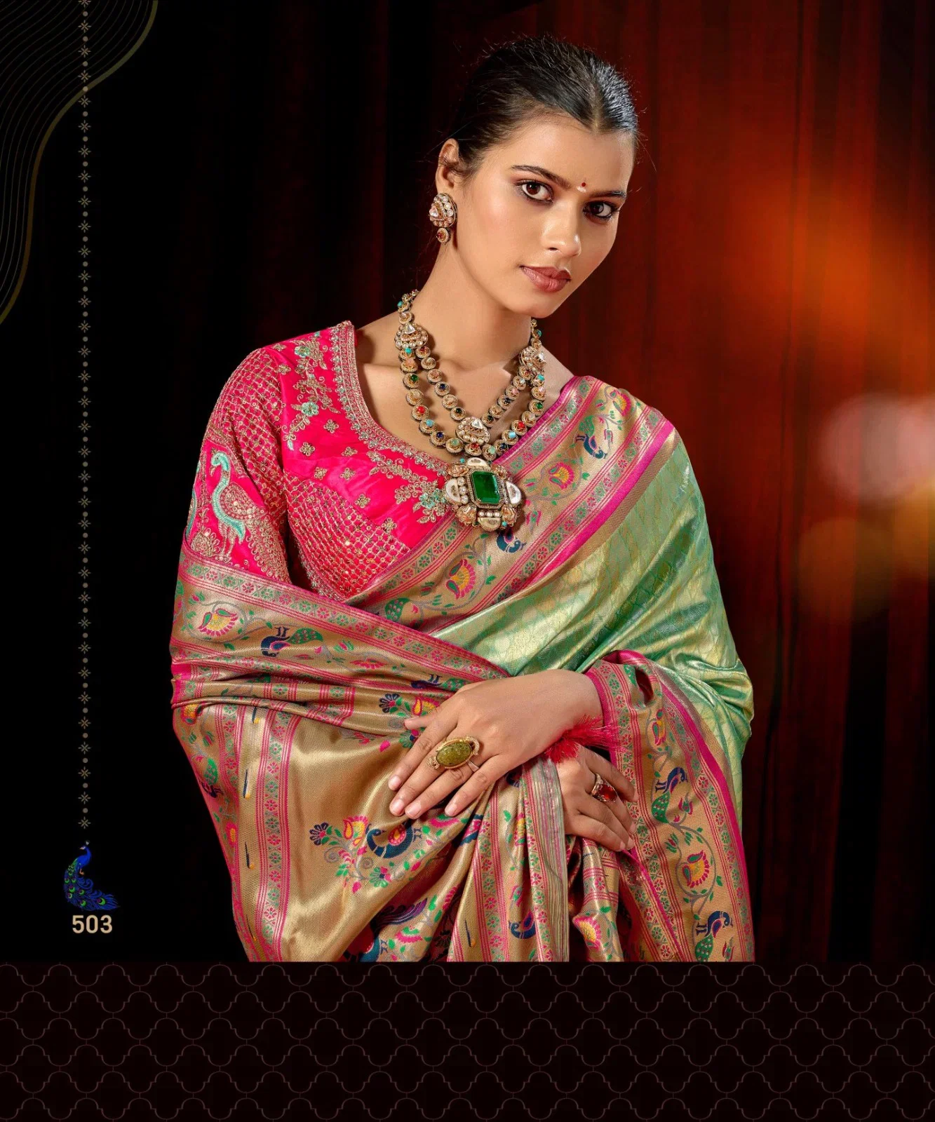 Buy Lt Mango Vol 5 Top Dyed Weaving With Embroidered Saree Collection Wholesale 2026