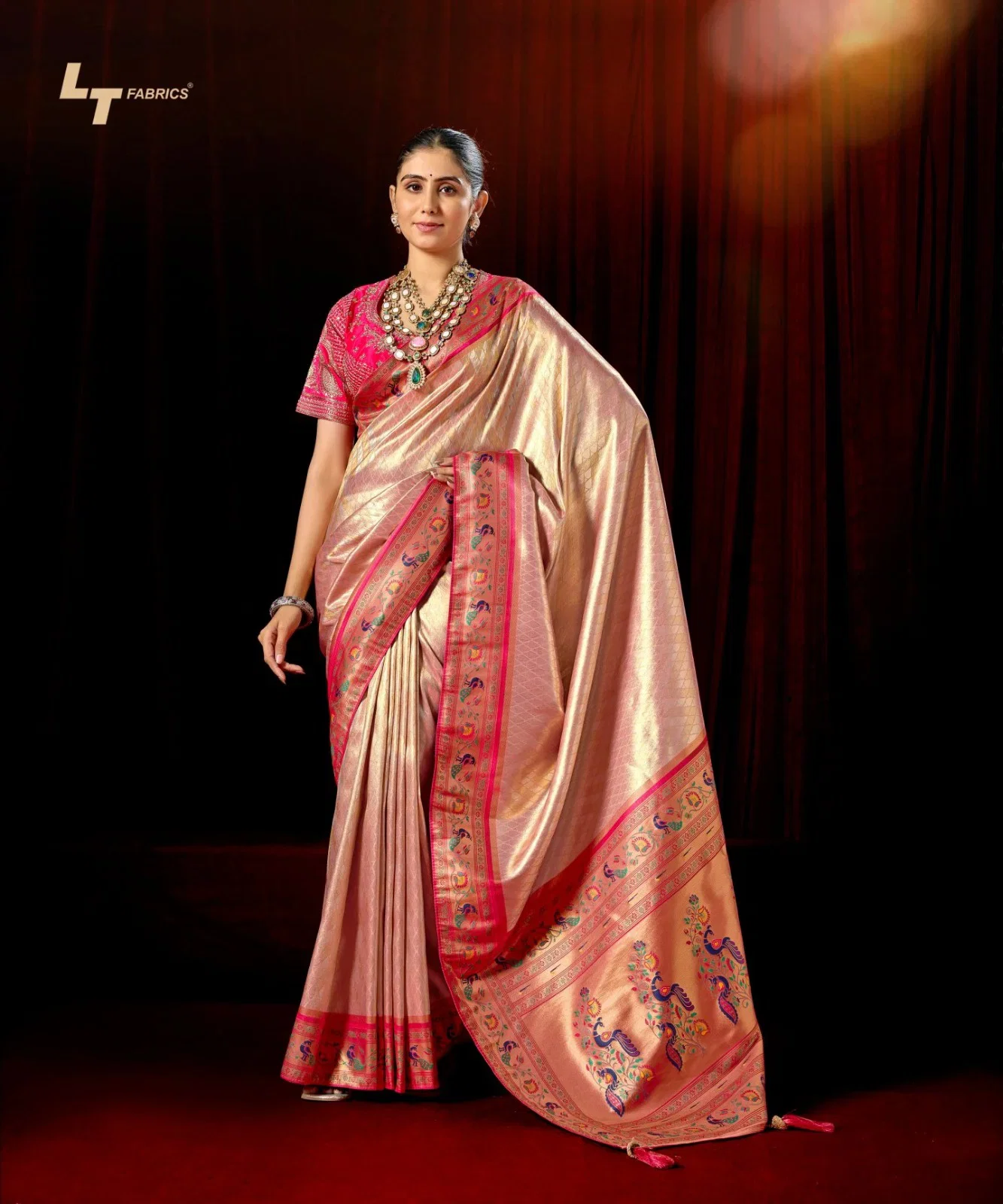Buy Lt Mango Vol 5 Top Dyed Weaving With Embroidered Saree Collection Wholesale 2026