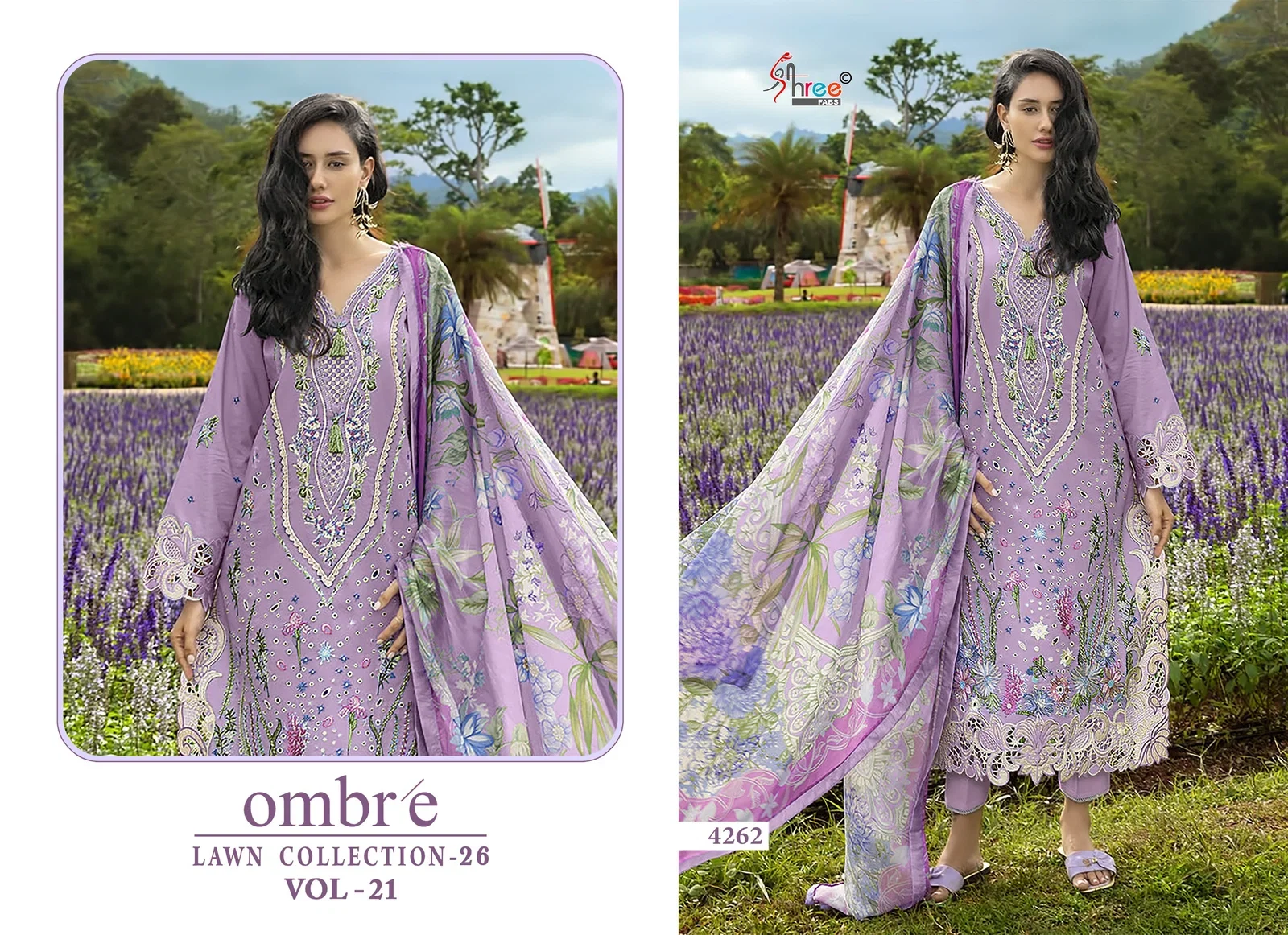 Stylish Shree Ombre Lawn Collection 26 Vol 21 Chiffon Dupatta Cotton Salwar Kameez Wholesale 2026