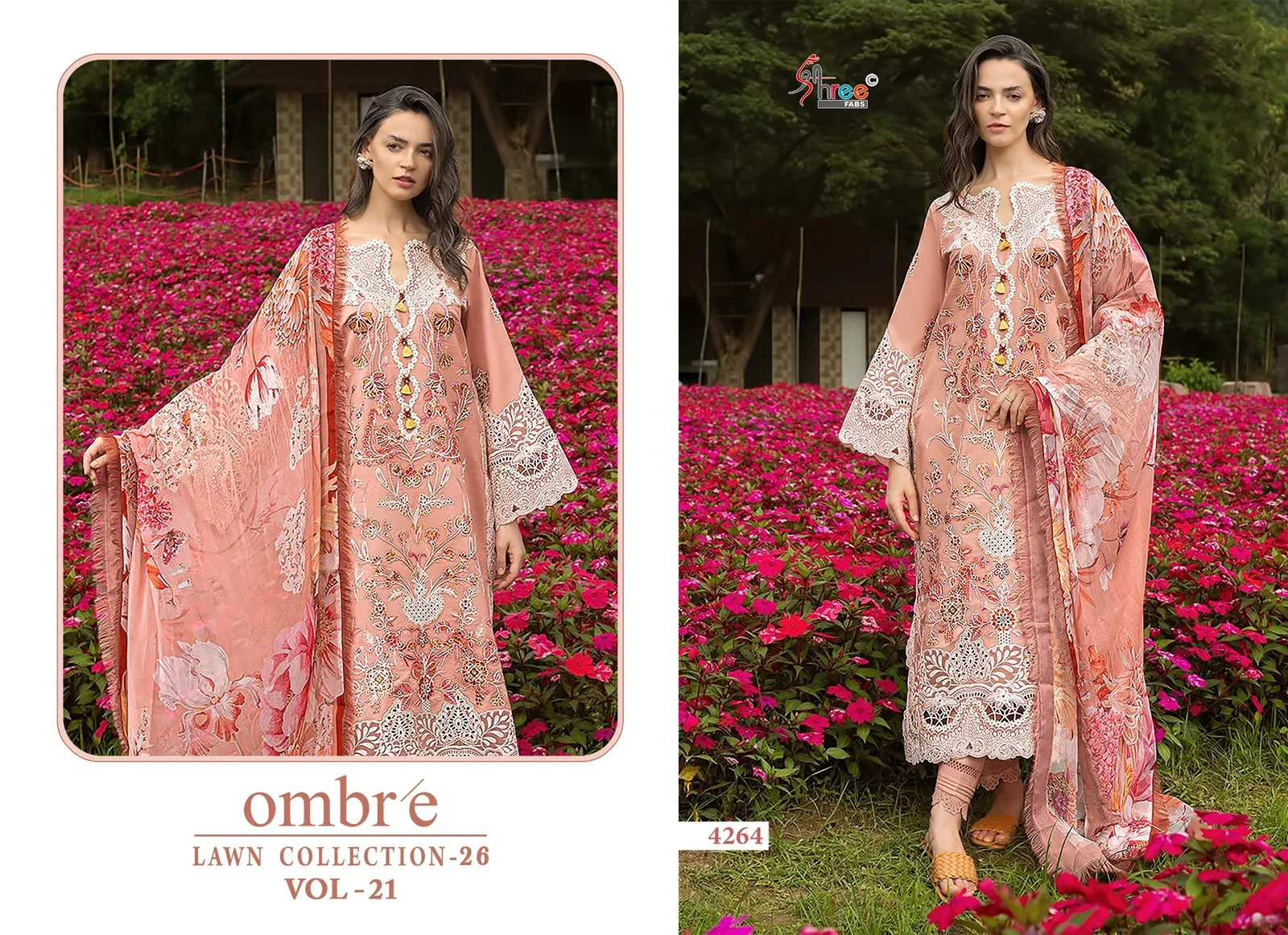 Stylish Shree Ombre Lawn Collection 26 Vol 21 Chiffon Dupatta Cotton Salwar Kameez Wholesale 2026