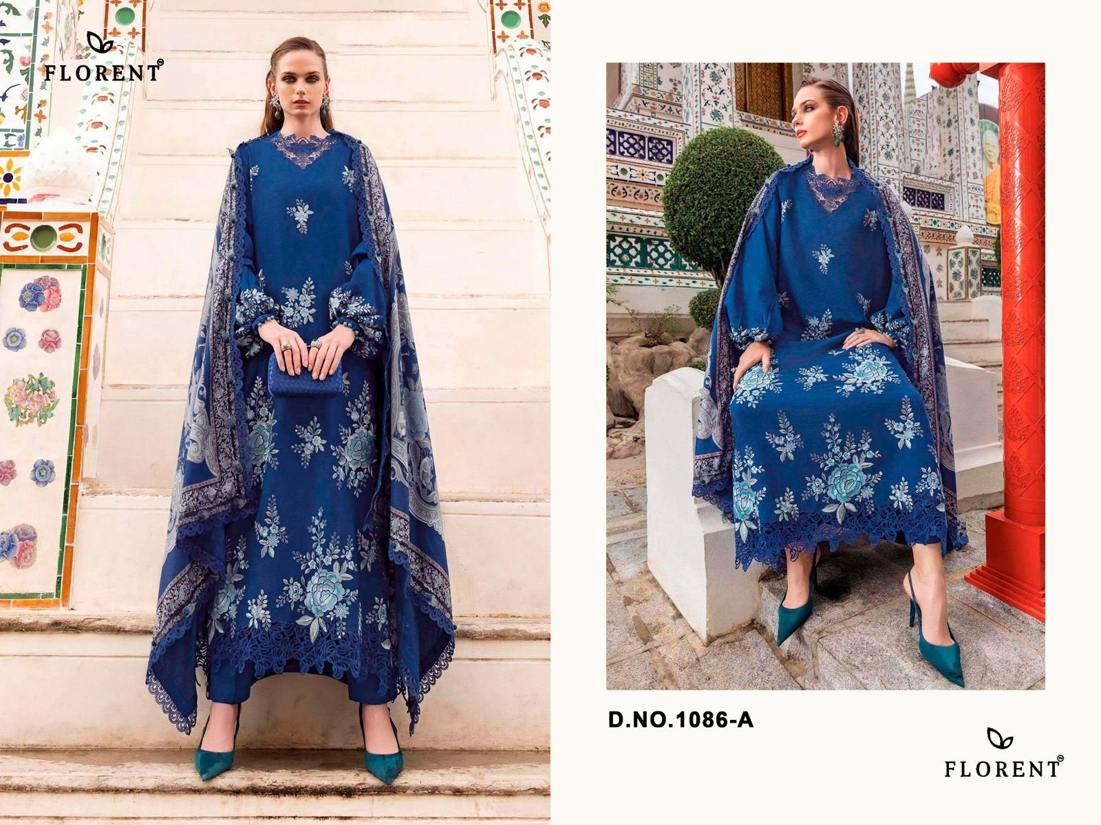 Beautiful Florent 1086 Chiffon Dupatta Rayon Cotton Embroidered Salwar Kameez Wholesale 2026