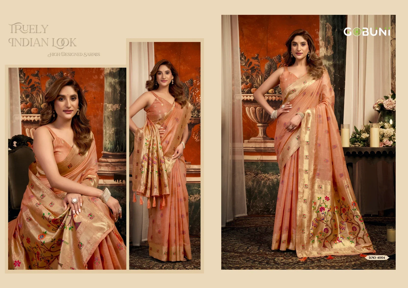 Latest Gobuni Sakshi Pathani Zari Work Festive Wear Saree Collection Wholesale 2026