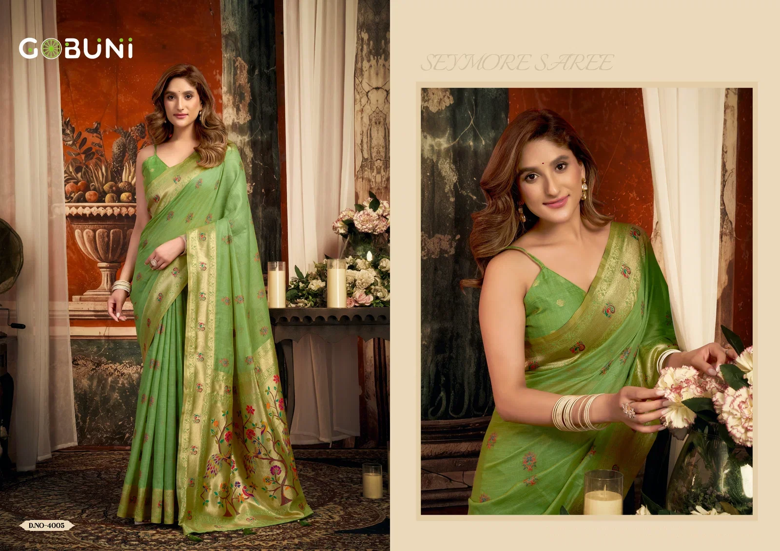 Latest Gobuni Sakshi Pathani Zari Work Festive Wear Saree Collection Wholesale 2026