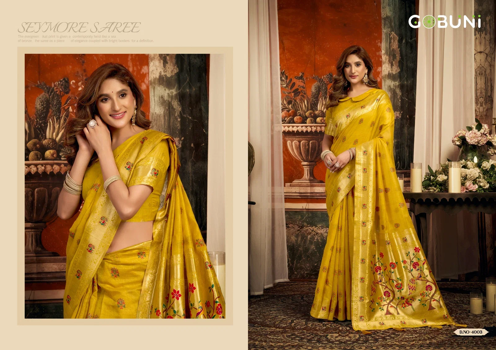 Latest Gobuni Sakshi Pathani Zari Work Festive Wear Saree Collection Wholesale 2026