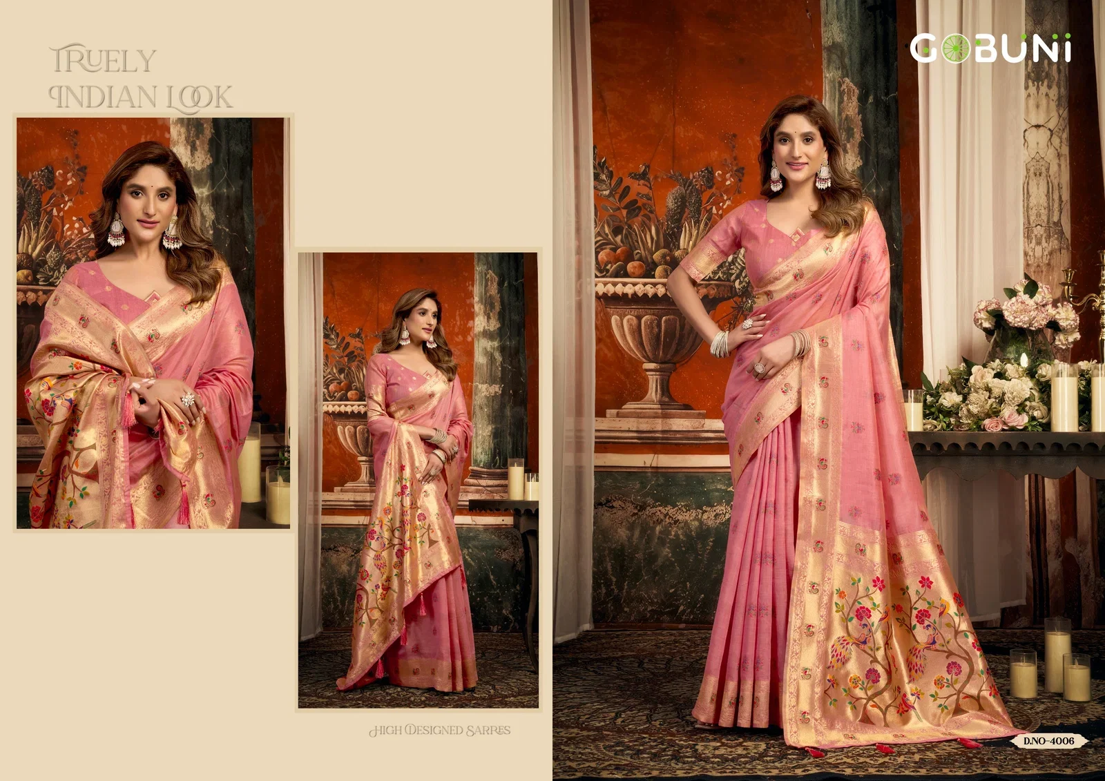 Latest Gobuni Sakshi Pathani Zari Work Festive Wear Saree Collection Wholesale 2026