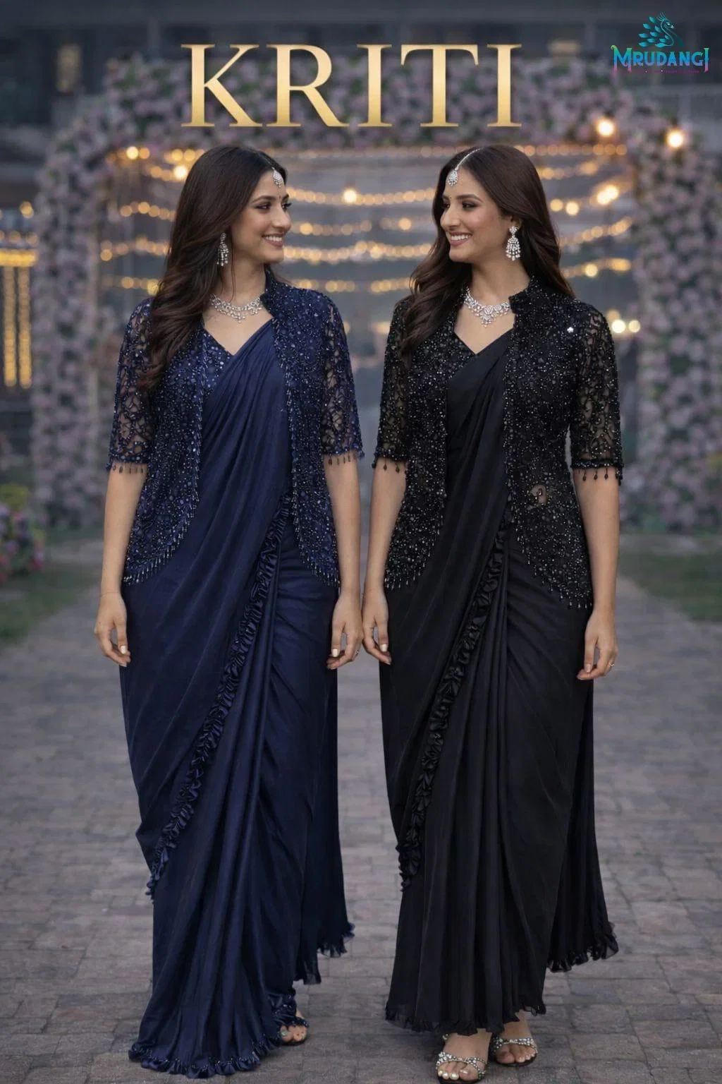 Mrudangi Kriti Satin Designer Ready To Wear Saree Collection Wholesale