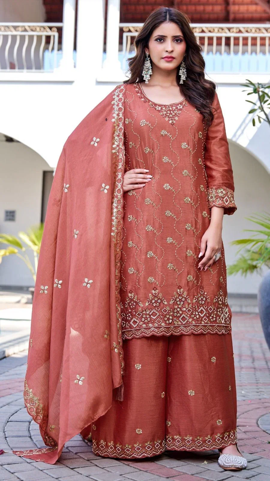 Bilqis B 267 A To D Readymade Chinon Embroidered Pakistani Salwar Kameez Wholesale