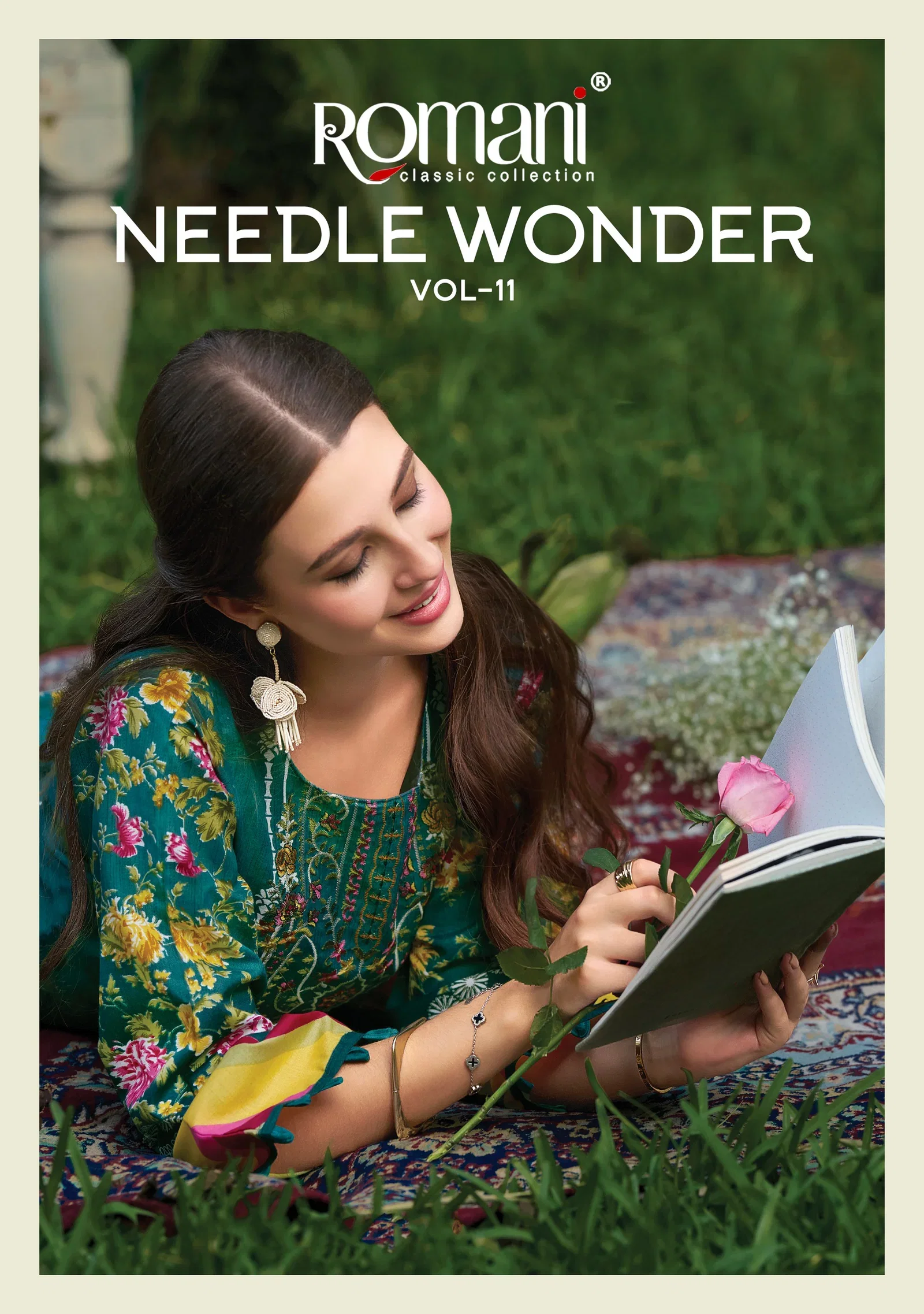 Romani Needle Wonder Vol 11 Cotton Digital Printed Embroidered Dress Material Wholesale