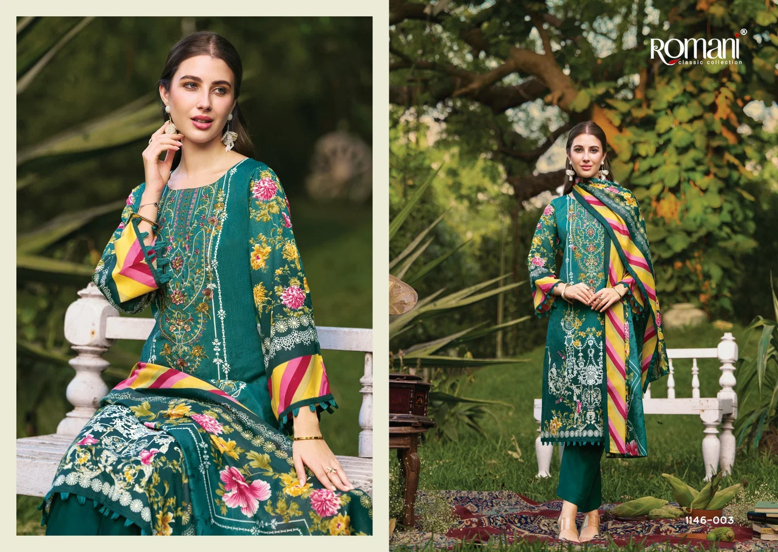 Buy Romani Needle Wonder Vol 11 Cotton Digital Printed Embroidered Dress Material Wholesale 2026