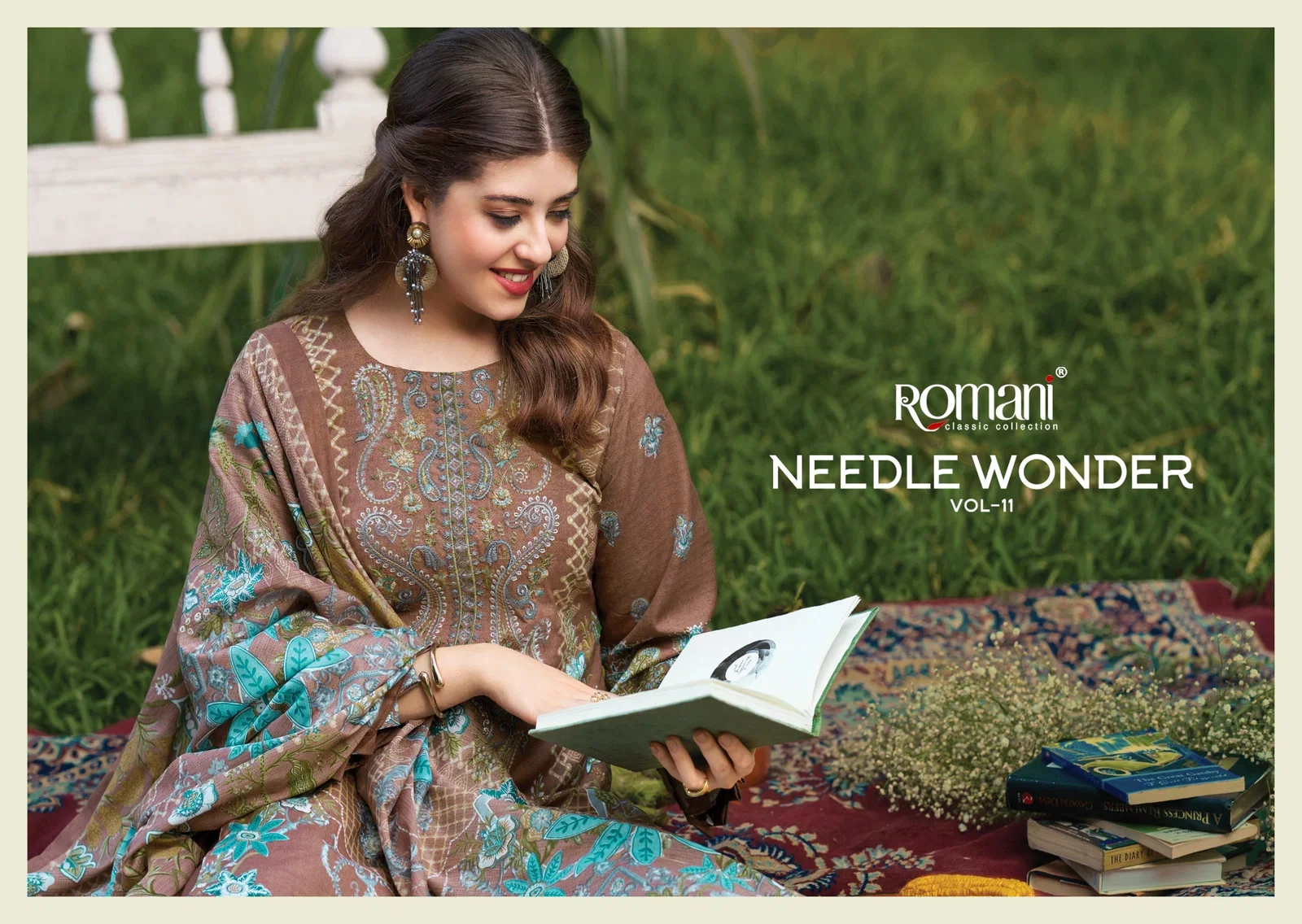 Buy Romani Needle Wonder Vol 11 Cotton Digital Printed Embroidered Dress Material Wholesale 2026
