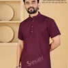 Latest Sangeet Soft Rayon Handloom Dobby Rayon Mens Short Kurta Collection Wholesale 2026