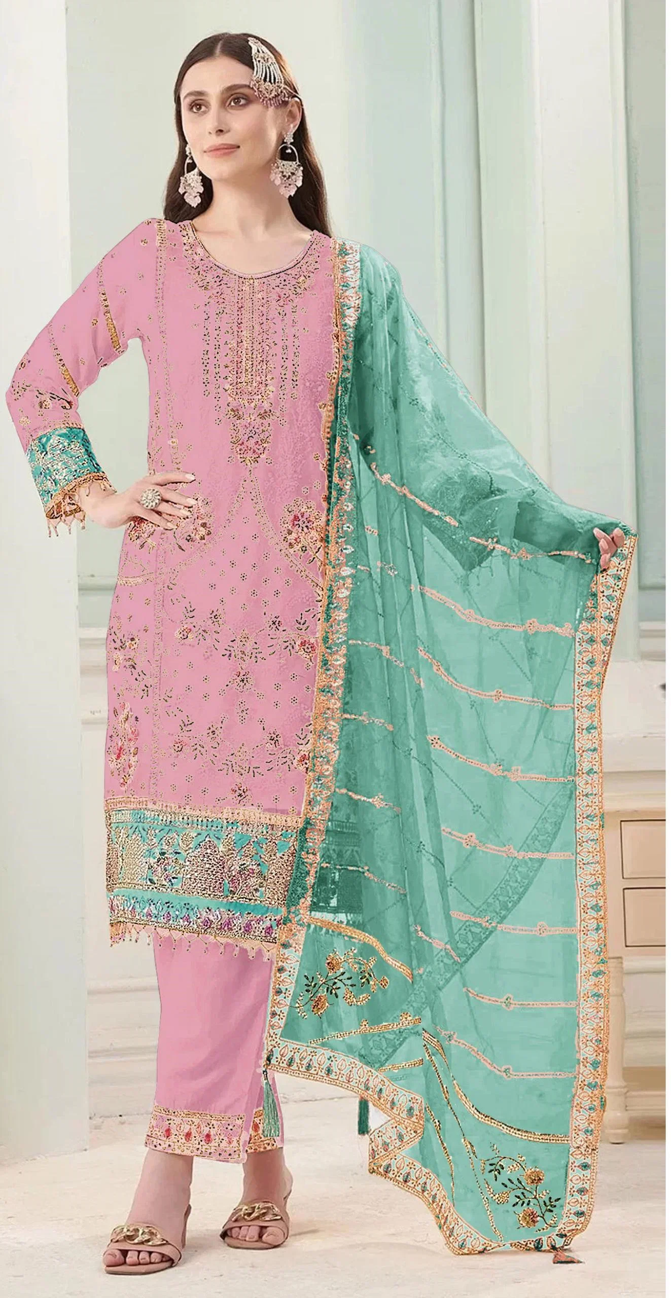 Bilqis B 276 A To D Chiffon Embroidered Readymade Salwar Kameez Collection Wholesale