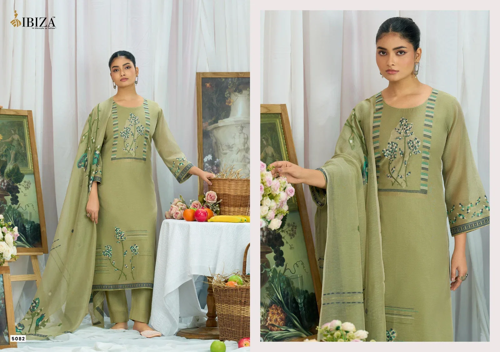 Buy Ibiza Haneen Linen Cotton Embroidered Salwar Kameez Wholesale 2026