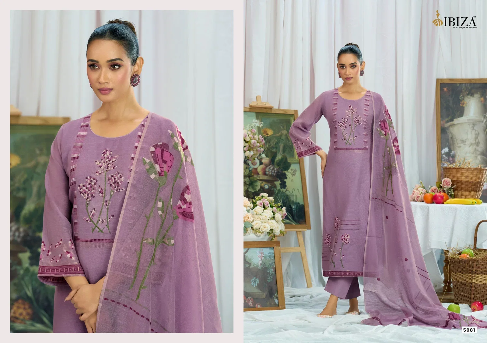 Buy Ibiza Haneen Linen Cotton Embroidered Salwar Kameez Wholesale 2026