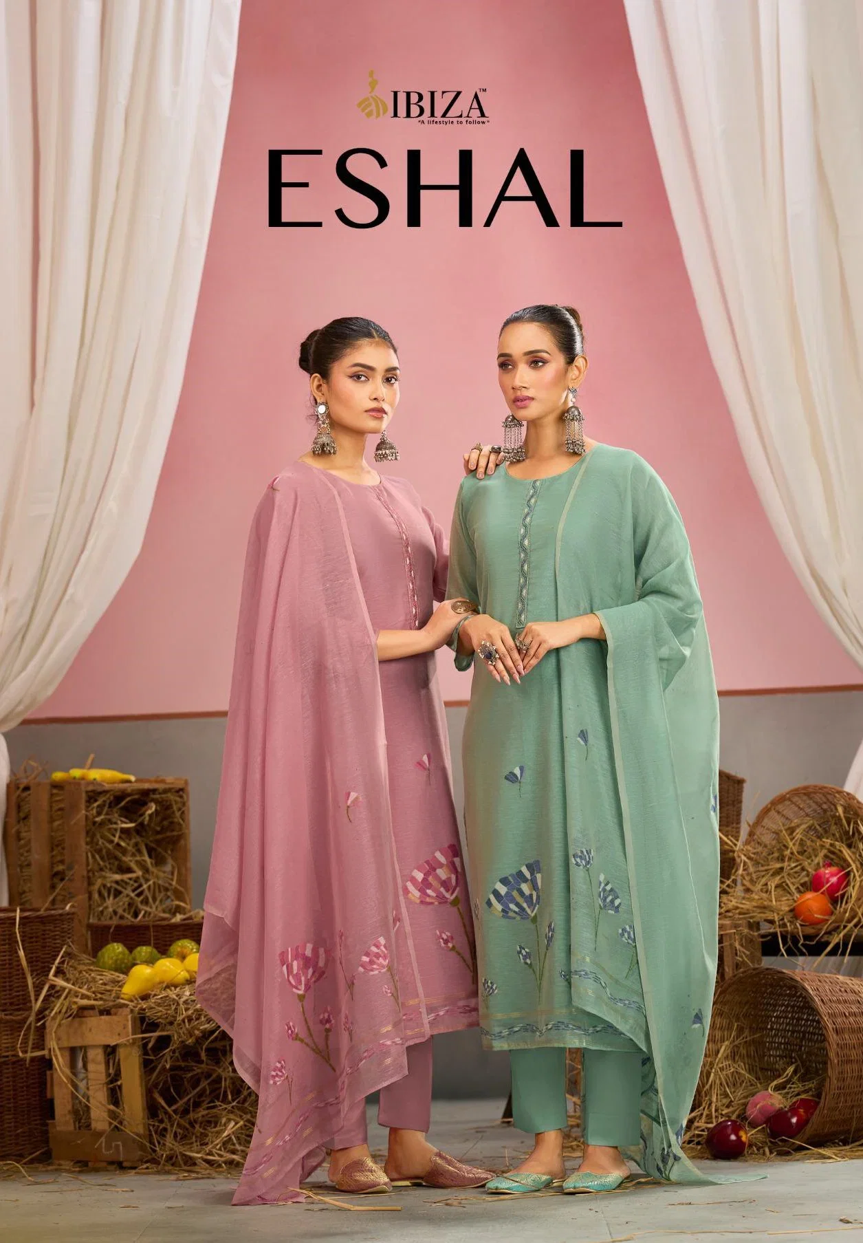 Ibiza Eshal Linen Cotton Jacquard With Embroidered Salwar Kameez Wholesale