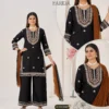 Stylish Blue Hills Farida Rayon Thread Worked Kurti With Bottom Dupatta Wholesale 2026