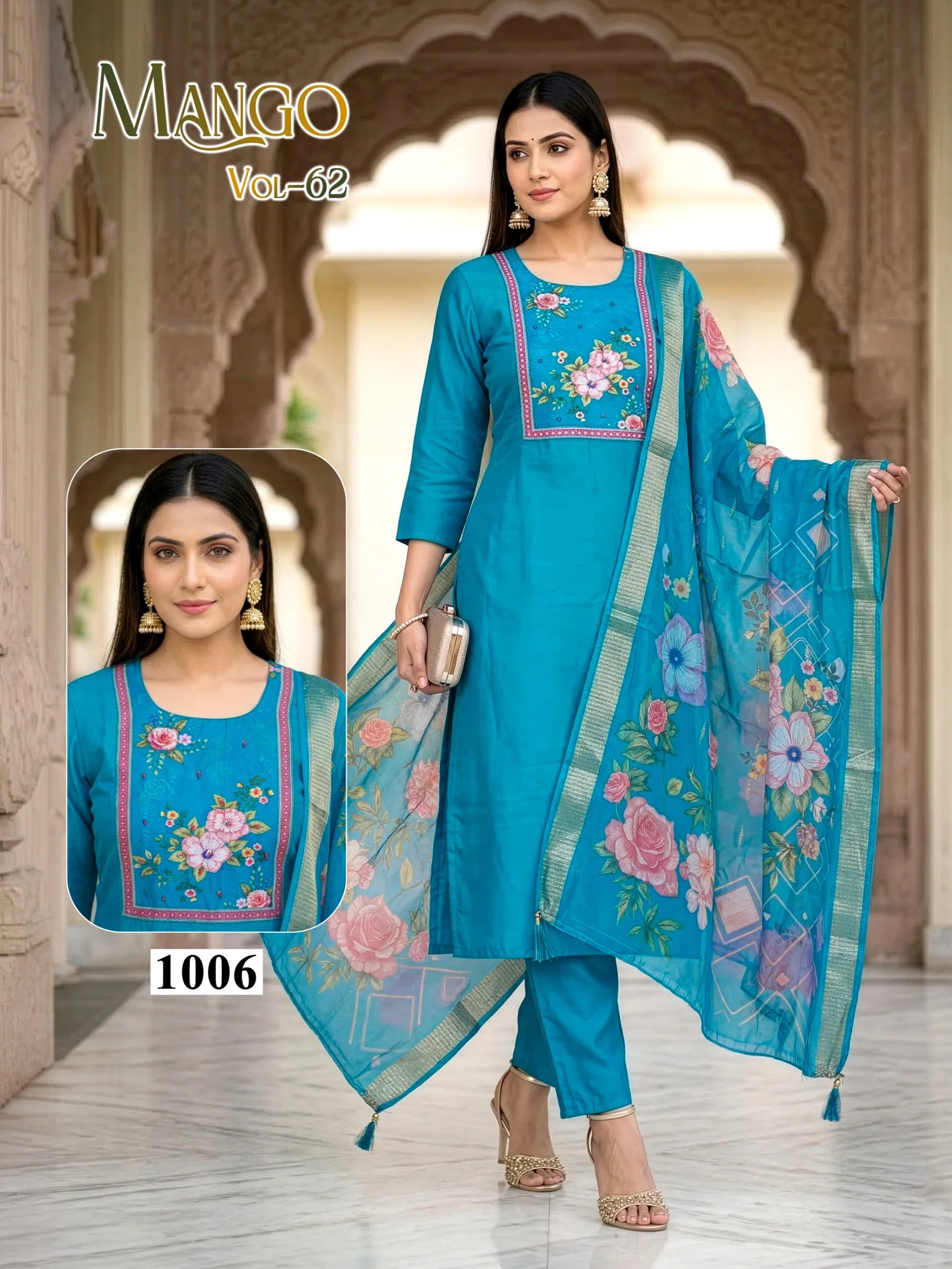 Dnp Mango Vol 62 Roman Silk Top Bottom With Dupatta Wholesale