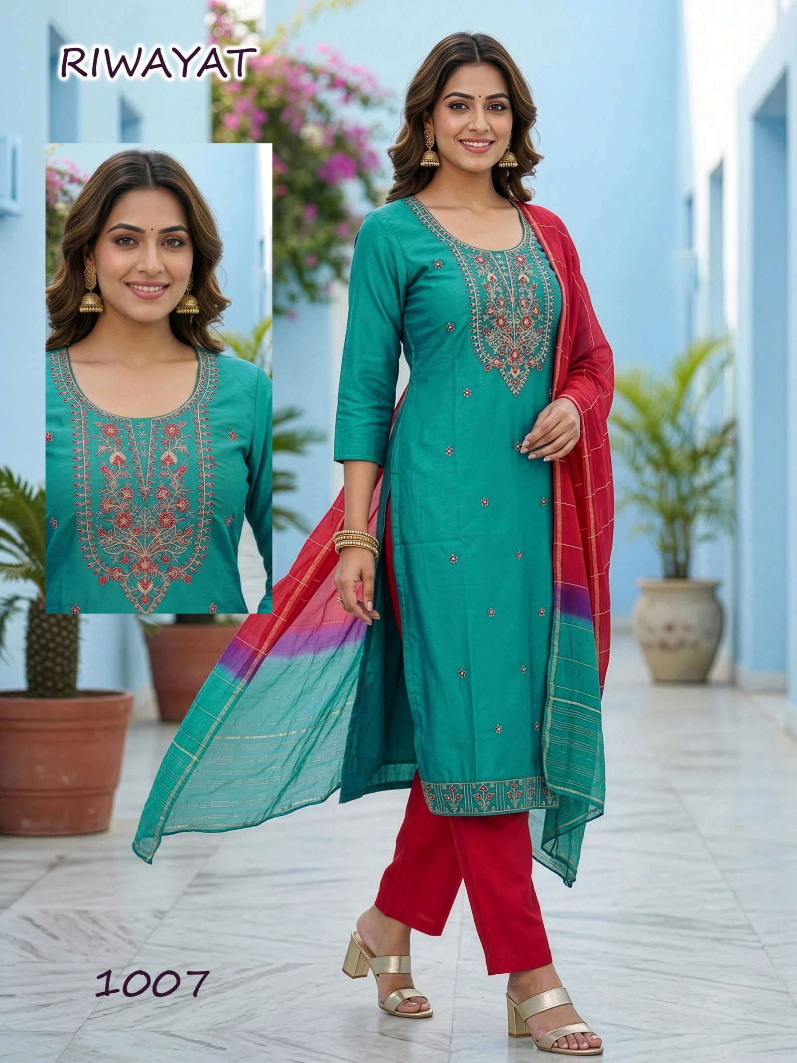 Stylish Dnp Riwayat Roman Silk Top Bottom With Dupatta Wholesale 2026