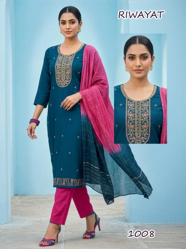 Stylish Dnp Riwayat Roman Silk Top Bottom With Dupatta Wholesale 2026