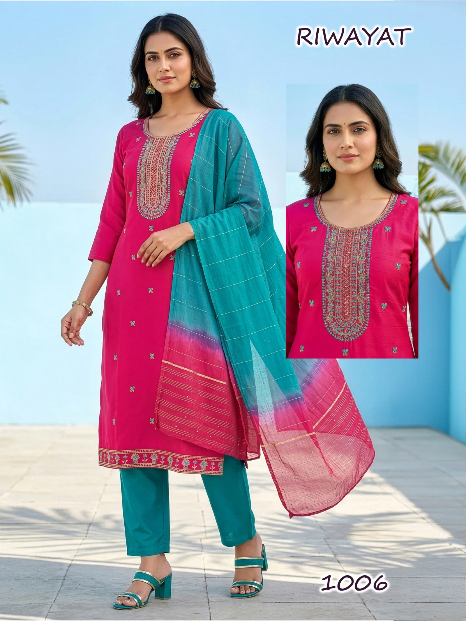 Stylish Dnp Riwayat Roman Silk Top Bottom With Dupatta Wholesale 2026