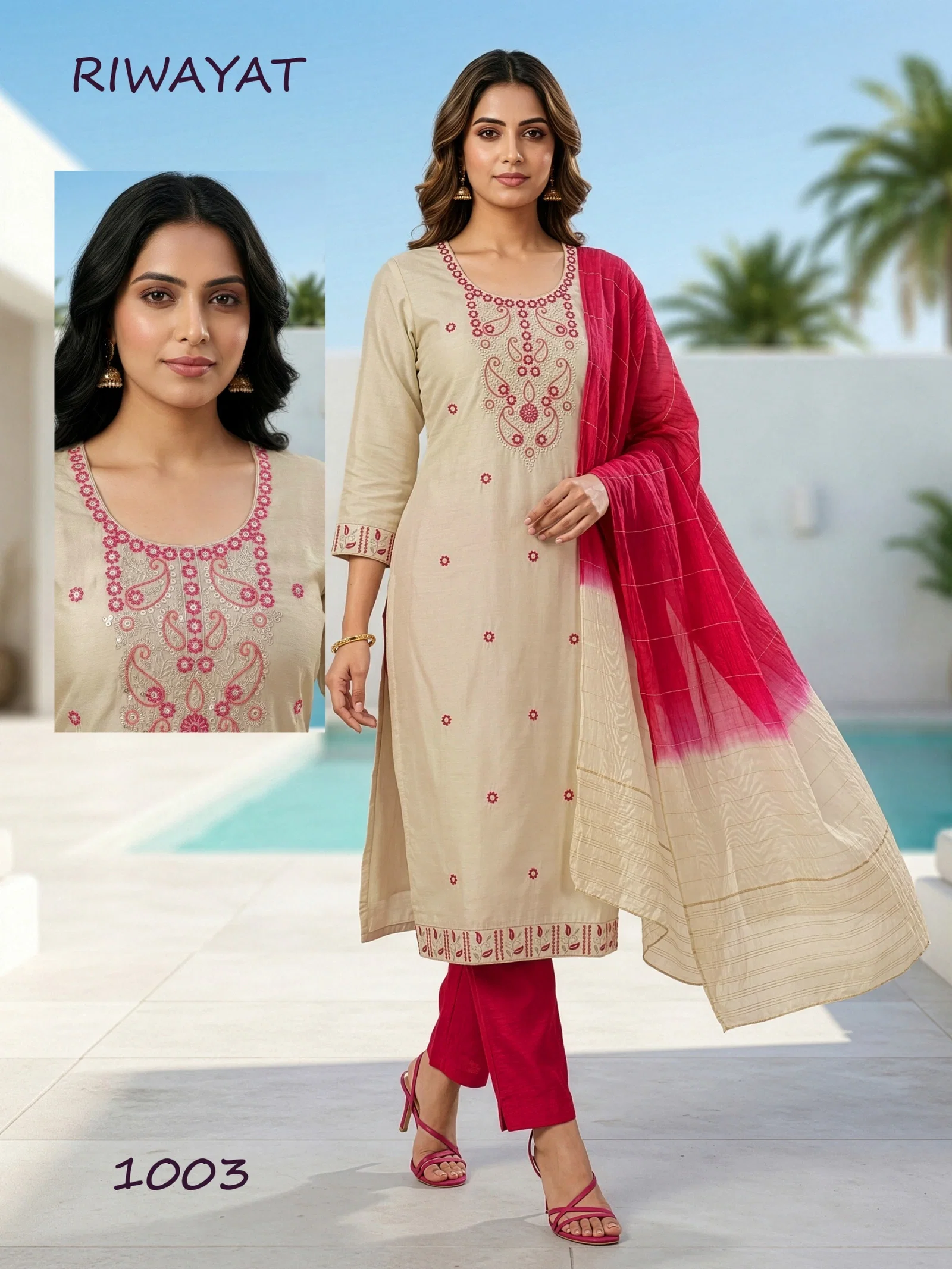 Stylish Dnp Riwayat Roman Silk Top Bottom With Dupatta Wholesale 2026