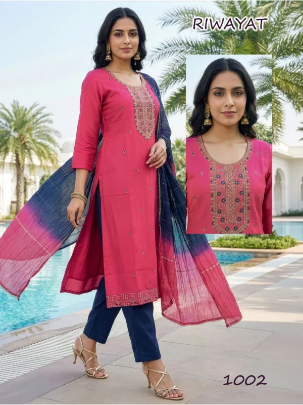 Stylish Dnp Riwayat Roman Silk Top Bottom With Dupatta Wholesale 2026