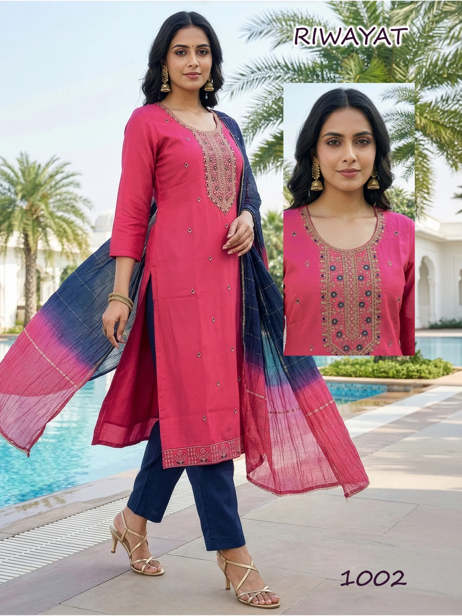 Stylish Dnp Riwayat Roman Silk Top Bottom With Dupatta Wholesale 2026
