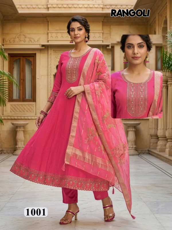 Latest Dnp Rangoli Roman Silk Top Bottom Wih Dupatta Wholesale 2026