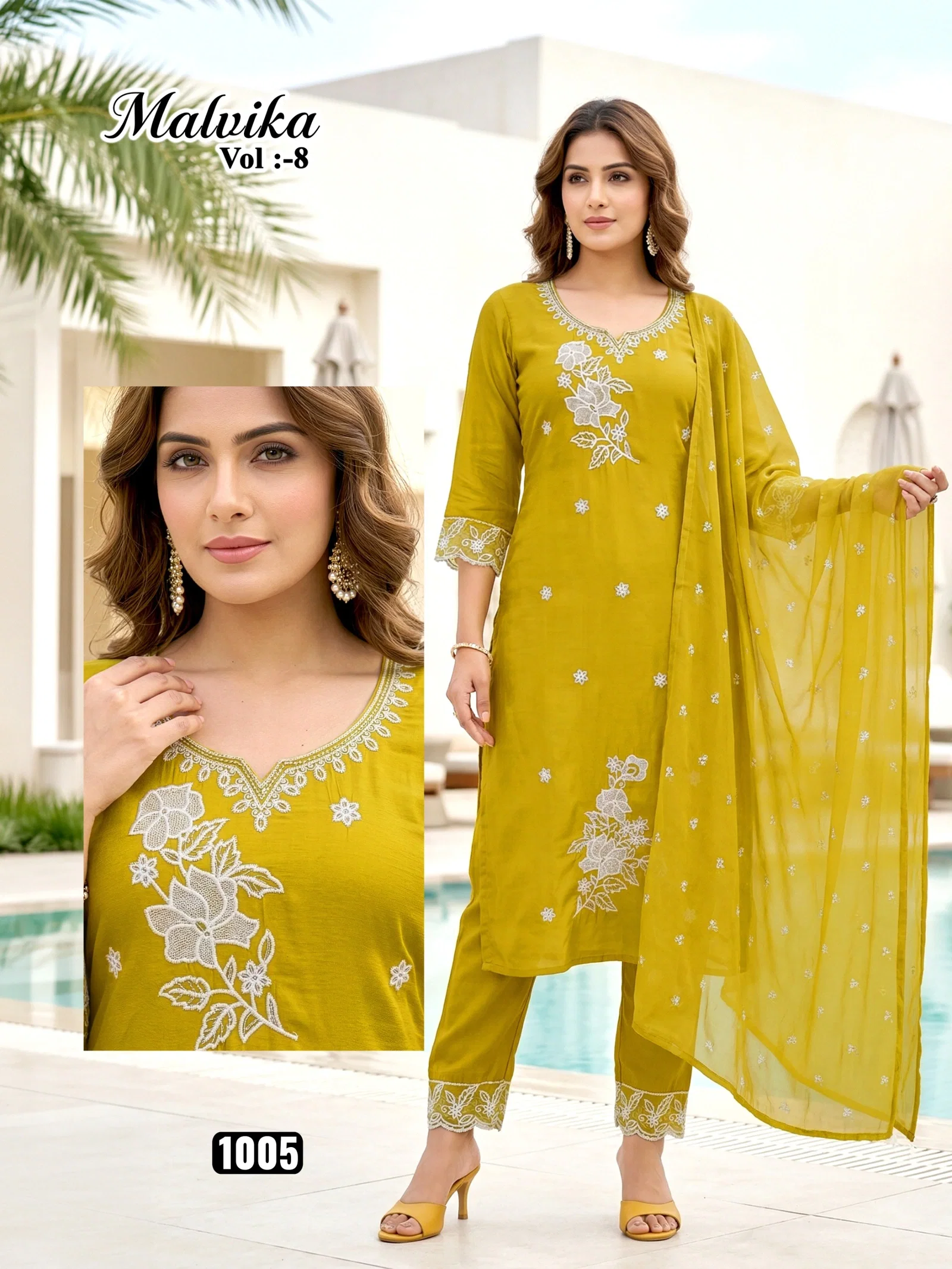 Dnp Malvika 8 Roman Silk Top Bottom With Dupatta Wholesale