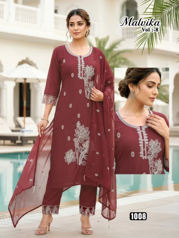 Launching Dnp Malvika 8 Roman Silk Top Bottom With Dupatta Wholesale 2026